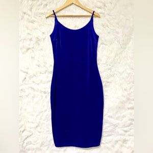 Forever 21 Mid-length Blue Velvet Bodycon Dress, Size S